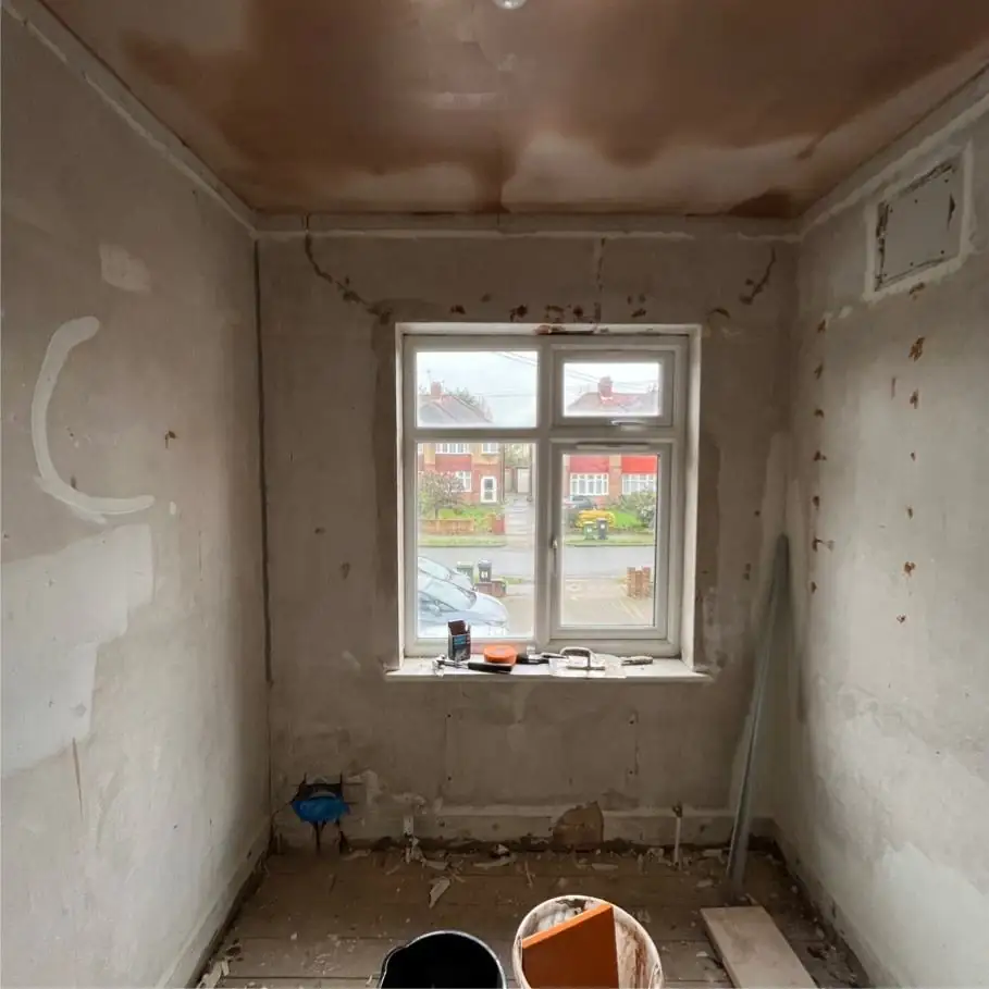Bedroom window wall before decorating
