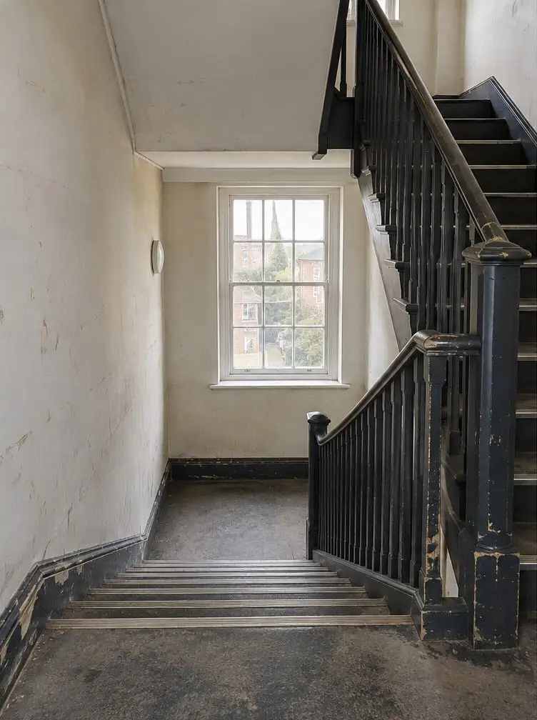 Stairwell before plastering and painting
